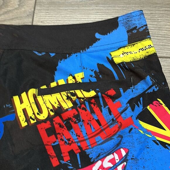 Bang Miami‎ 2.5” Graffiti Lined Multicolor Swim Trunks Board Shorts Size Small - Picture 6 of 13